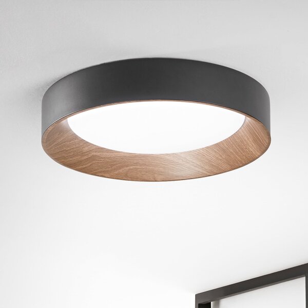 Luce Ambiente Design Plafonieră LED Arka, Ø 50 cm, negru, metal, CCT, Negru, Camera de zi / sufragerie, Metal, Modern