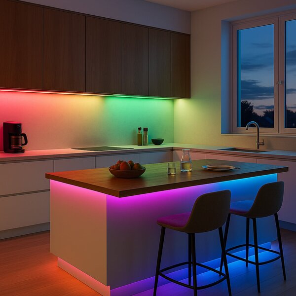 Calex Bandă LED Vista, lungime 30 m, RGB, telecomandă CCT, reglabil, Alb, Camera de zi / sufragerie, Plastic, Modern