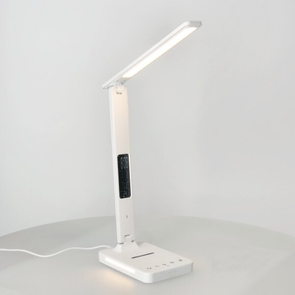Lampă LED dimabilă cu funcție de încărcare fără fir Qi, afișaj și port USB LED/7W/230V 3000-6000K