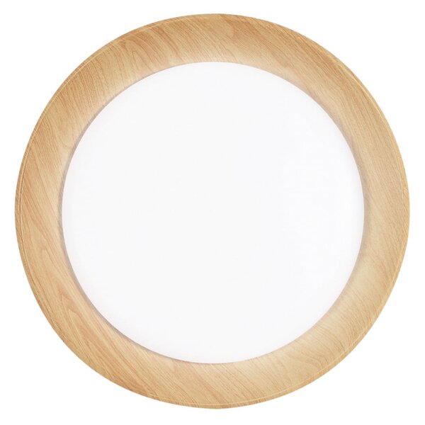 Luce Ambiente Design Plafonieră LED Arka, Ø 50 cm, alb/aspect lemn, metal, CCT, Alb, Camera de zi / sufragerie, Metal, Modern