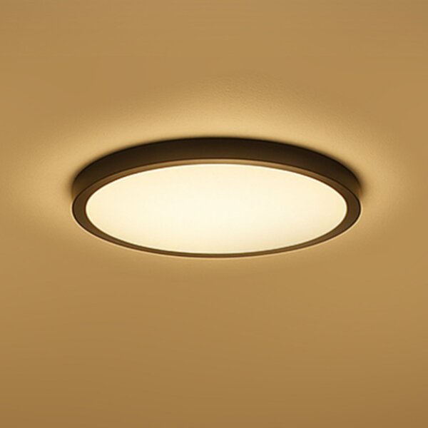 Calex Smart plafonieră LED HALO Ø 30cm negru IP54 RGB CCT, reglabil, Negru, Camera de zi / sufragerie, Plastic, Modern