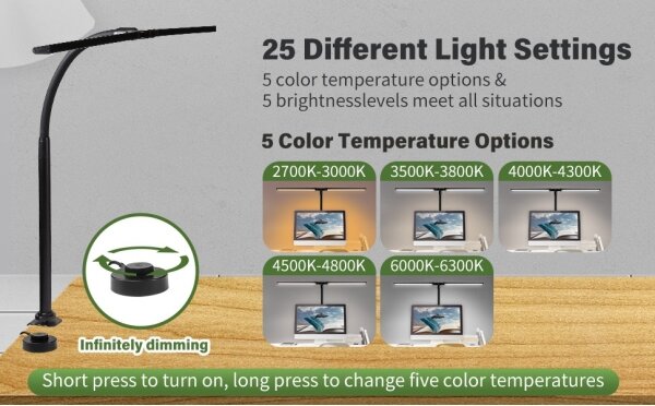 Corp de iluminat LED dimabil pentru monitor Immax 08995L OFFICE LED/24W/230V 2700-6300K