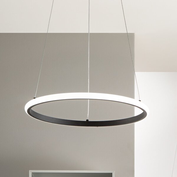 Luce Ambiente Design Lampă suspendată LED Axis, Ø 60 cm, negru, metal, CCT, Negru, Camera de zi / sufragerie, Metal, Modern