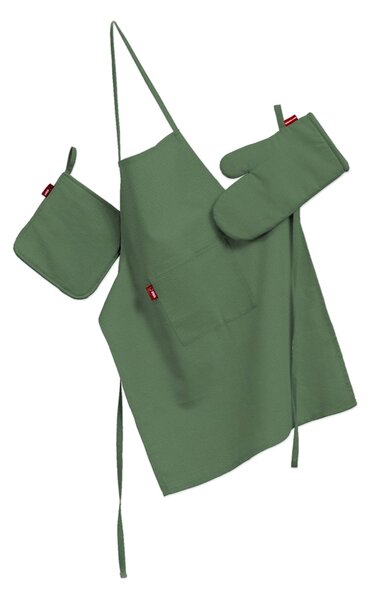 Set de textile pentru bucătărie: șorț, suport pentru oală și mănuși pentru cuptor culoare verde