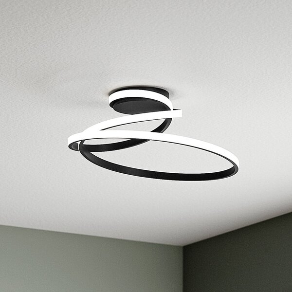Luce Ambiente Design Plafonieră LED COASTER, negru, lungime 50 cm, metal, CCT, Negru, Camera de zi / sufragerie, Aluminiu, Modern