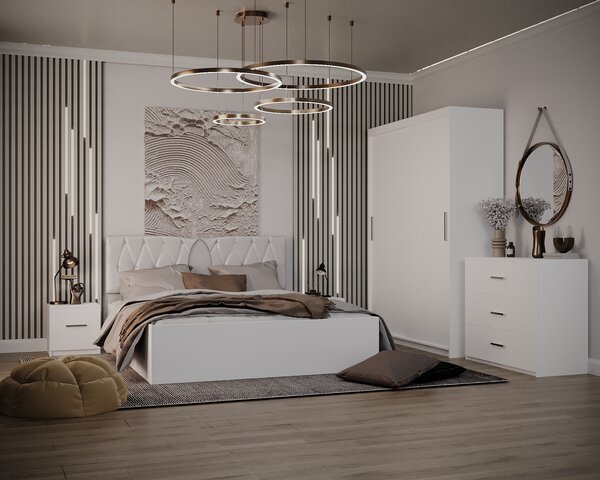 Dormitor Valencia Alb Dressing 2 usi