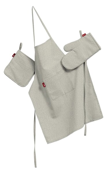 Set de textile pentru bucătărie: șorț, suport pentru oală și mănuși pentru cuptor culoare bej