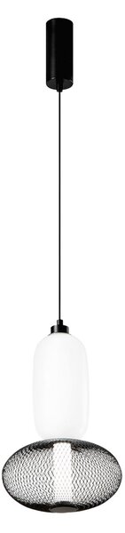 Luce Ambiente Design Lampă suspendată LED INKAS, înălțime 41 cm, negru, sticlă/metal, CCT, Negru, Camera de zi / sufragerie, Sticlă