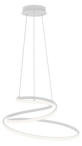 Luce Ambiente Design Lampă suspendată LED COASTER, albă, Ø 60 cm, metal, CCT, Alb, Camera de zi / sufragerie, Aluminiu, Modern
