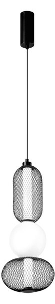 Luce Ambiente Design Lampă suspendată LED INKAS, înălțime 53 cm, negru, sticlă/metal, CCT, Negru, Camera de zi / sufragerie, Sticlă