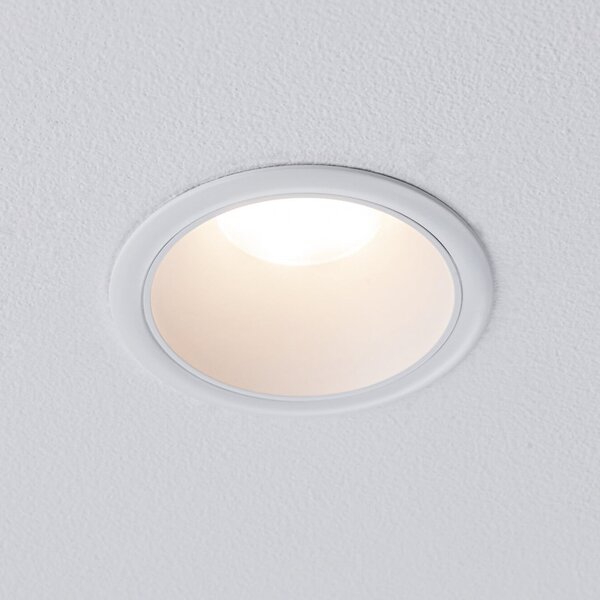 Paulmann Lampă LED încastrabilă Cole Coin albă Ø9cm IP44 dimabil set de 3 bucăți, reglabil, Alb, Camera de zi / sufragerie, Plastic, Modern, Plafon încastrat