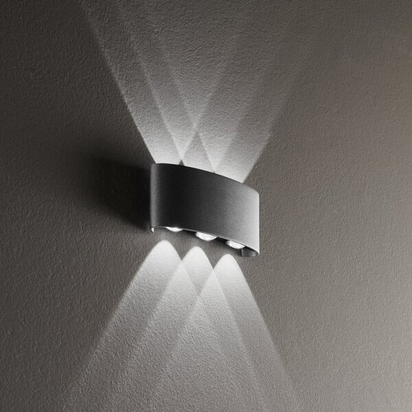 INTEC Lampă LED pentru exterior Betle, antracit Lățime 17 cm Metal CCT, Negru, Aluminiu, Modern