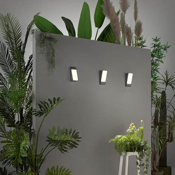 INTEC Lampă LED pentru exterior Coupe, antracit, înălțime 20 cm, metal, Negru, Aluminiu, Modern