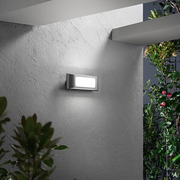 INTEC Lampă LED pentru exterior DESERT, antracit, lățime 25 cm, metal, Negru, Aluminiu, Modern