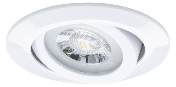 Paulmann Lampă LED încastrabilă Paulmann, albă Ø 8 cm 4,8 W pornit/oprit Set de 10 bucăți, Alb, Camera de zi / sufragerie, Plastic, Modern, Plafon încastrat