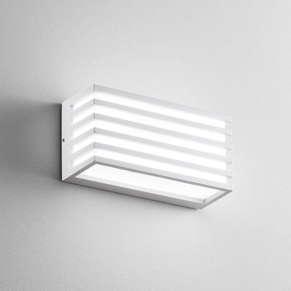 INTEC Lampă LED pentru exterior Dukrot, albă, lățime 22 cm, metal, Alb, Aluminiu, Modern