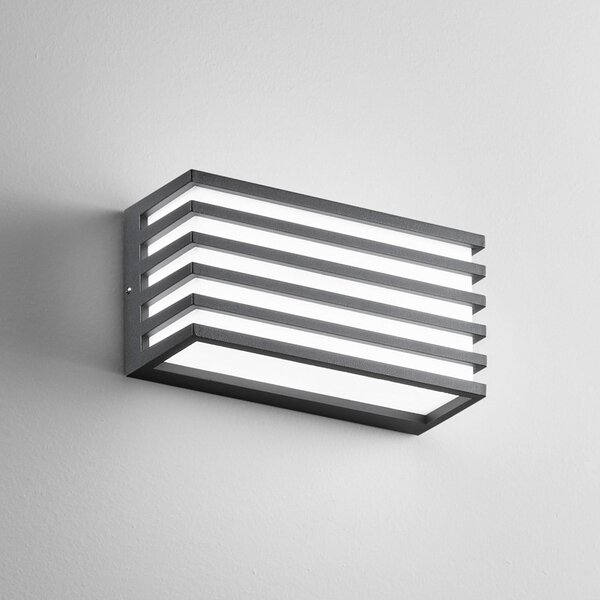 INTEC Lampă LED pentru exterior Dukrot, antracit, lățime 22 cm, metal, Negru, Aluminiu, Modern