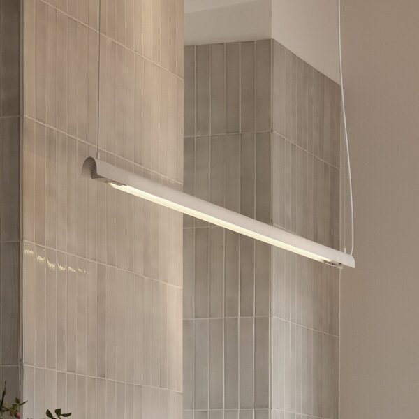 GEJST Lampă suspendată Radent, albă, lungime 138 cm, G13 LED, Alb, Camera de zi / sufragerie, Metal