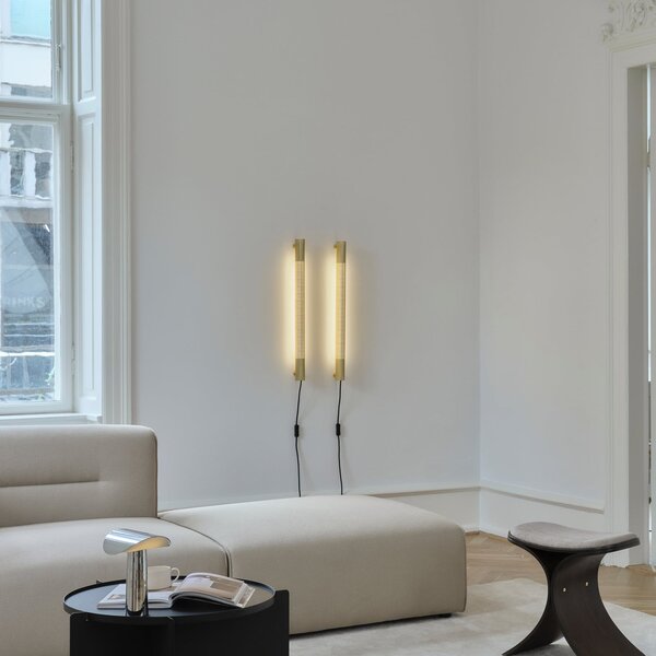 GEJST aplică de perete Radent Ștecher, alamă, înălțime 70 cm, G13 LED, Auriu / Alamă, Camera de zi / sufragerie, Metal