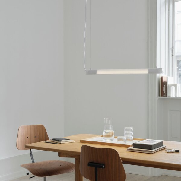 GEJST Lampă suspendată Radent, albă, lungime 70 cm, G13 LED, Alb, Camera de zi / sufragerie, Metal