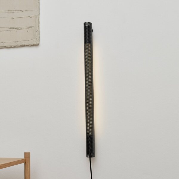 GEJST Aplică de perete Radent cu ștecher, negru, înălțime 70 cm, LED G13, Negru, Camera de zi / sufragerie, Metal