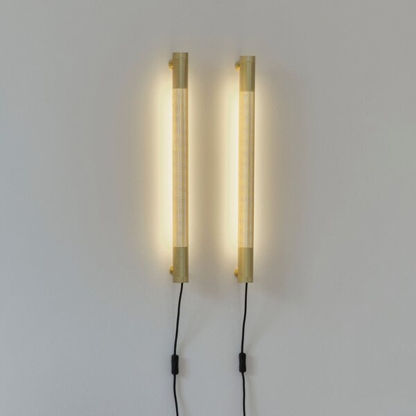 GEJST aplică de perete Radent Ștecher, alamă, înălțime 70 cm, G13 LED, Auriu / Alamă, Camera de zi / sufragerie, Metal