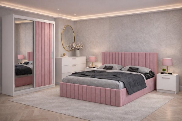Dormitor Cairo cu Dressing tapitat in 2 usi