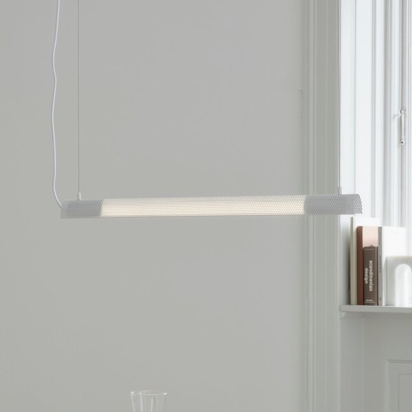 GEJST Lampă suspendată Radent, albă, lungime 70 cm, G13 LED, Alb, Camera de zi / sufragerie, Metal