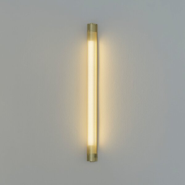 GEJST aplică de perete Radent, culoare alamă, înălțime 70 cm, G13 LED, reglabil, Auriu / Alamă, Camera de zi / sufragerie, Metal