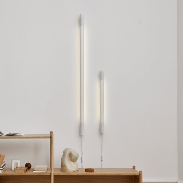 GEJST Aplică de perete Radent cu ștecher, albă, înălțime 70 cm, LED G13, Alb, Camera de zi / sufragerie, Metal