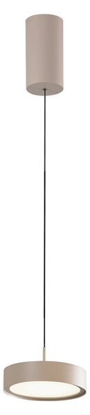 Viokef Lampă suspendată LED Denver, Ø 17 cm, bej, metal, Bej, Camera de zi / sufragerie, Aluminiu, Modern