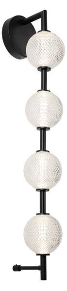 Viokef Aplică LED Abeona, înălțime 72 cm, negru, metal, 4 becuri., Negru, Camera de zi / sufragerie, Metal