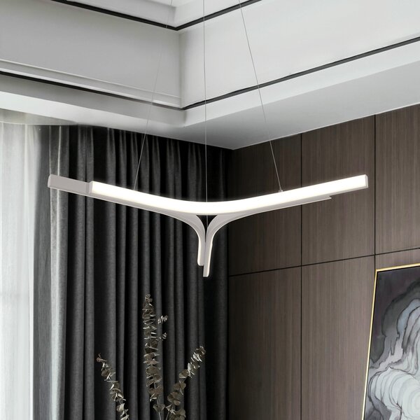 Viokef Lampă suspendată LED Alta, culoare argintiu, Ø 70 cm, metal, Metalic, Camera de zi / sufragerie, Aluminiu, Modern