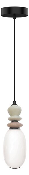 Viokef Lampă suspendată LED Gemma, înălțime 28 cm, colorată, sticlă/ceramică/metal, Multicolor, Camera de zi / sufragerie, Sticlă