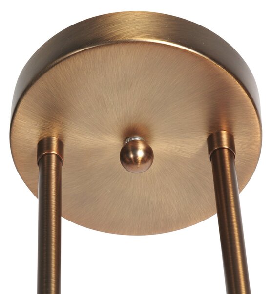 Steinhauer Lampă suspendată Anthea, 2 becuri, bronz, metal, sticlă, E27, reglabil, Bronz / Alamă Veche, Camera de zi / sufragerie, Sticlă