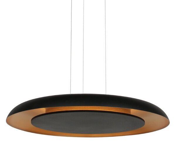 Steinhauer Lampă suspendată LED Golden Veil, negru/auriu, dimabil, metal, reglabil, Negru, Camera de zi / sufragerie, Metal, Modern