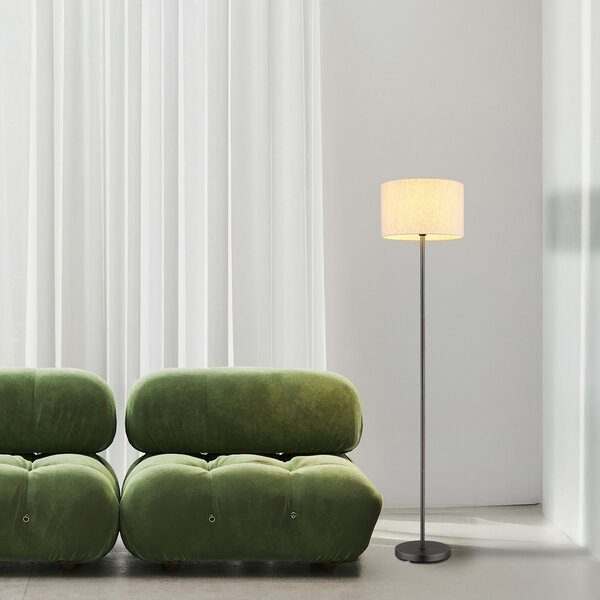 Globo Lampadar Thea, crem/negru mat, in, înălțime 160 cm, Bej, Camera de zi / sufragerie, Țesătură / Textil, Scandinavă