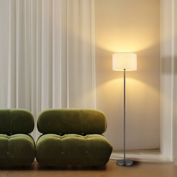 Globo Lampadar Thea, crem/negru mat, in, înălțime 160 cm, Bej, Camera de zi / sufragerie, Țesătură / Textil, Scandinavă