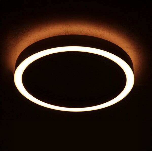 Steinhauer Plafonieră LED Ringlux, gri oțel, Ø 40 cm, metal, 2.700 K, reglabil, Metalic, Camera de zi / sufragerie, Metal, Modern