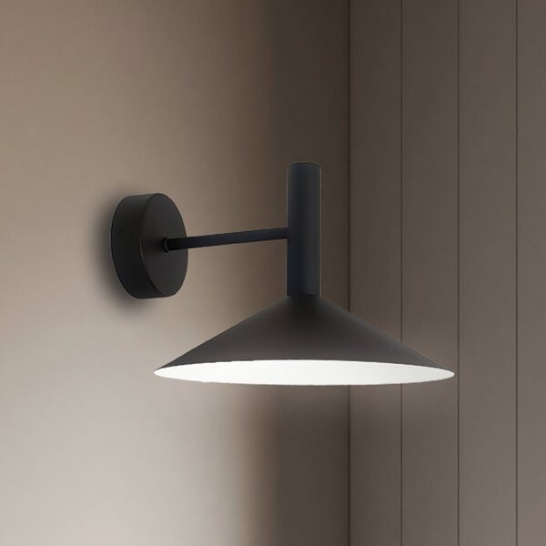 Viokef Aplică LED Marsi, negru, Ø 25 cm, metal, Negru, Camera de zi / sufragerie, Metal