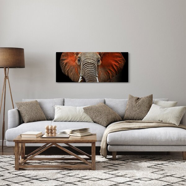 Tablou - Elefanți cu Tsavo (120x50 cm)