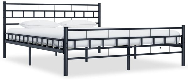Cadru de pat, negru, 200 x 200 cm, oțel