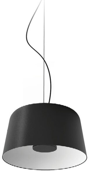 Linea Light Lampă suspendată LED Delfi_P, negru, Ø 35 cm, metal, reglabil, Negru, Camera de zi / sufragerie, Aluminiu, Modern