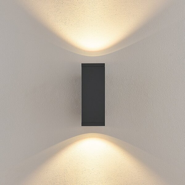 Deko-Light Lampă LED pentru exterior ShoreLine Pro Square up/down, gri închis, reglabil, Negru, Aluminiu, Modern