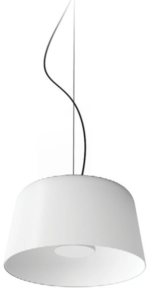 Linea Light Lampă suspendată LED Delfi_P, albă, Ø 35 cm, metal, reglabil, Alb, Camera de zi / sufragerie, Aluminiu, Modern