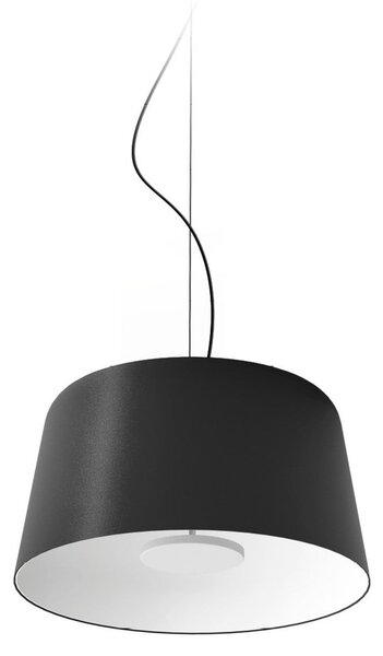 Linea Light Lampă suspendată LED Delfi_P, negru, Ø 45 cm, metal, reglabil, Negru, Camera de zi / sufragerie, Aluminiu, Modern