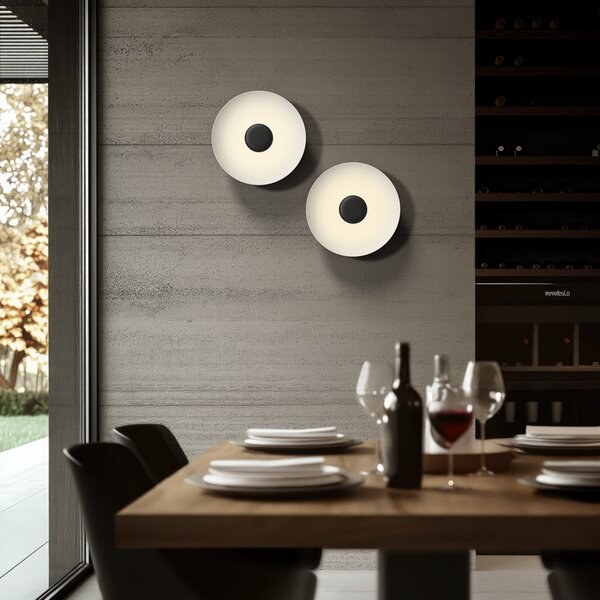Linea Light Plafonieră LED de tavan Basin_P, negru, metal, Ø 48 cm, reglabil, Negru, Camera de zi / sufragerie, Aluminiu, Modern