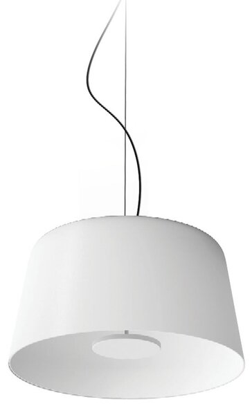 Linea Light Lampă suspendată LED Delfi_P, albă, Ø 45 cm, metal, reglabil, Alb, Camera de zi / sufragerie, Aluminiu, Modern