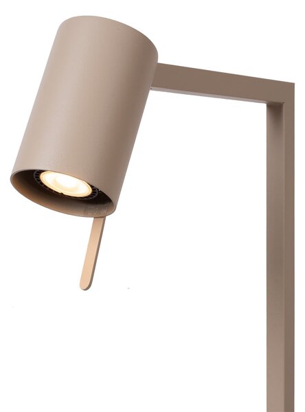 Lucide Lampadar Lesley, gri-maro, înălțime 130 cm, metal, Bej, Camera de zi / sufragerie, Metal, Modern
