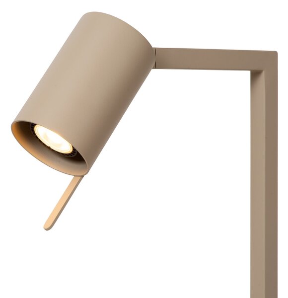 Lucide Lampă de birou Lesley, gri-maro, înălțime 50 cm, metal, Bej, Studiu / Birou, Metal, Modern